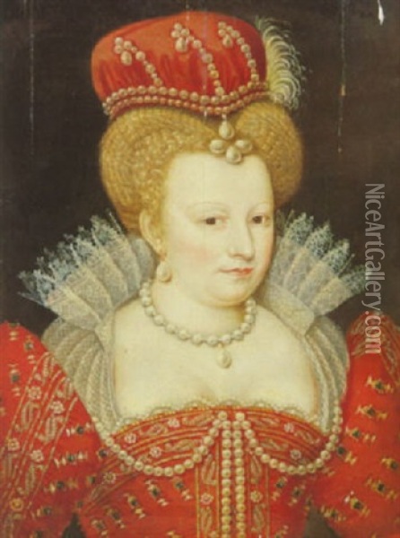 Katharina Von Medici Oil Painting - Francois Clouet