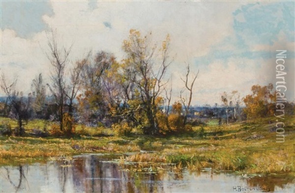 A Sunny Day Oil Painting - Hugh Bolton Jones