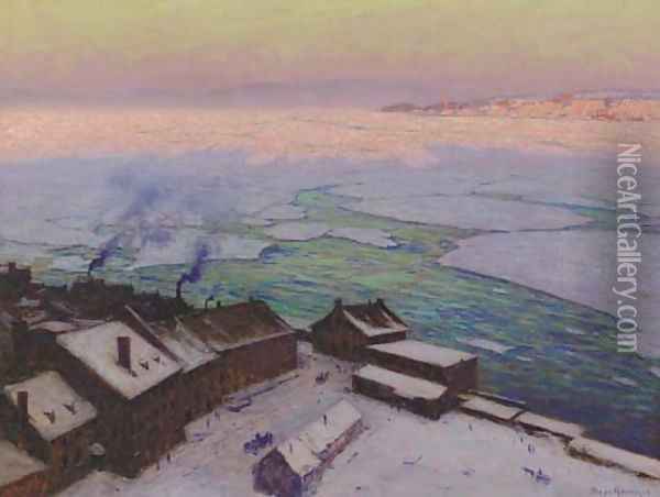 Sunrise, Quebec Oil Painting - Birge Harrison