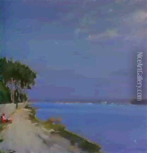 The Lake, Mimizan Oil Painting - John Lavery