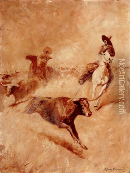 Western Scene Oil Painting - Edward Borein