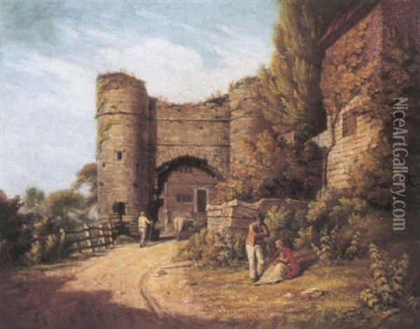 Strand Gate, Winchelsea Oil Painting - Michel Angelo Rooker