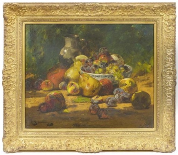 Stilleben Mit Obstschale Oil Painting - Georges Jeannin