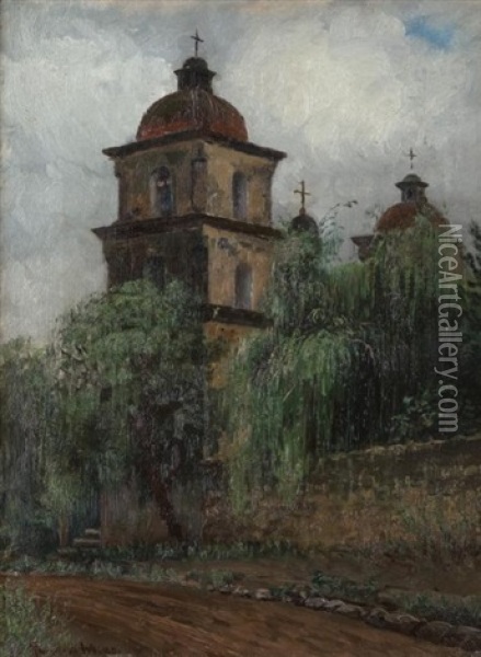 Old Mission Church Oil Painting - Theodore Wores