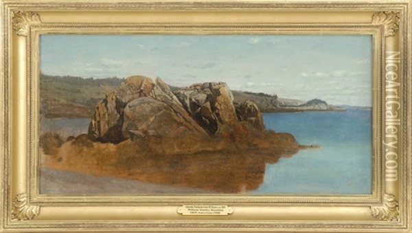 Schoodic Peninsula From Mt. Desert Oil Painting - William Stanley Haseltine