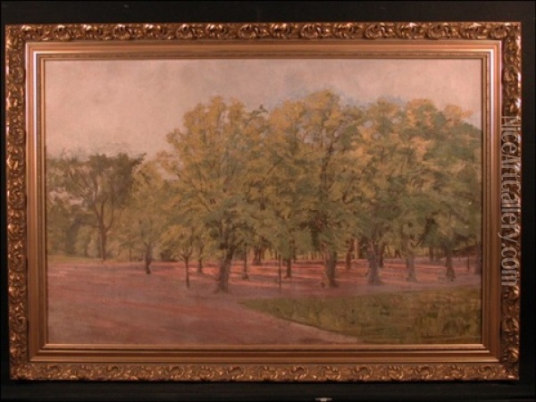 Drottningholman Puisto - Drottningholms Park Oil Painting - Helmi Sjoestrand
