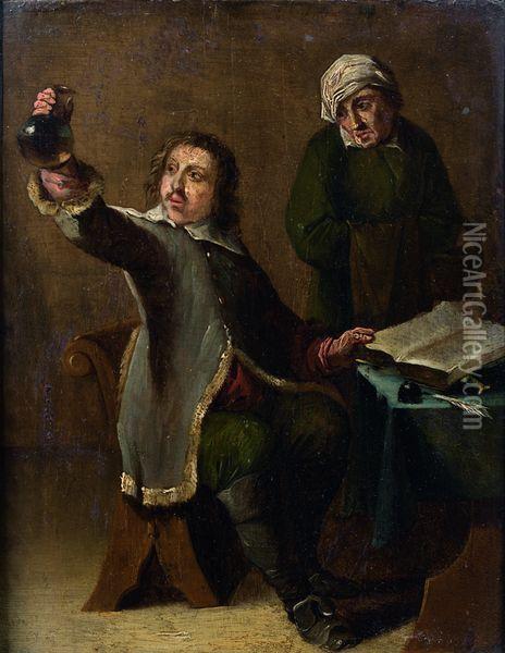 La Visite Au Medecin Oil Painting - David The Younger Ryckaert