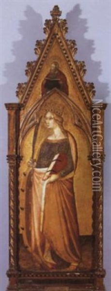 Saint Catherine Of Alexandria Oil Painting - Niccolo (di ser Sozzo) Tegliacci