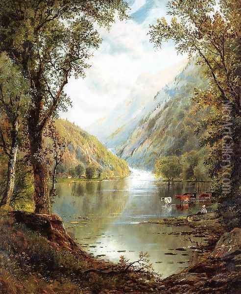 Scene in the Catskills Oil Painting - Edmund Darch Lewis