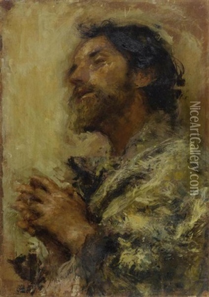 Il Santone Oil Painting - Antonio Mancini