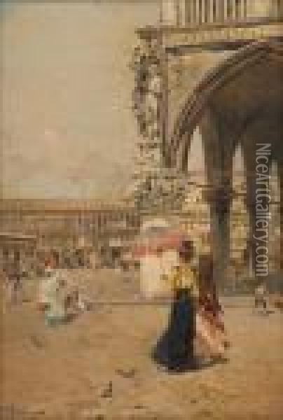 Piazza San Marco Oil Painting - Franz Richard Unterberger