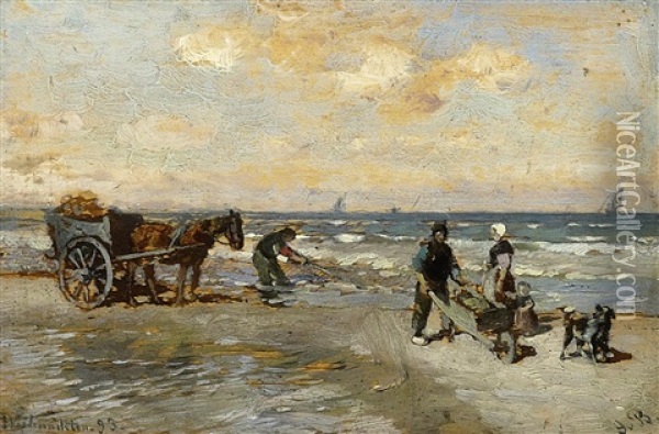 Krabbenfischer Am Meer Oil Painting - Gregor von Bochmann the Elder