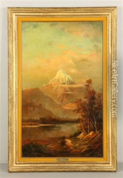 Rocky Mountain Sunset Oil Painting - Henry Arthur Elkins