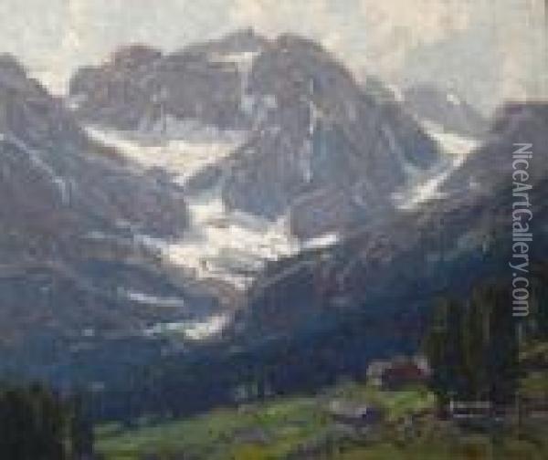 Alpine Scene - Switzerland Oil Painting - Edgar Alwin Payne