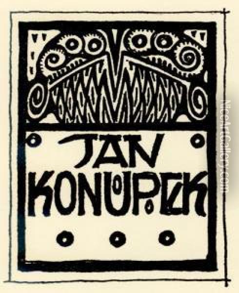 Ex Libris Oil Painting - Jan Konupek