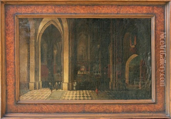 Innenansicht Einer Gothischen Kirche Oil Painting - Peeter Neeffs the Younger