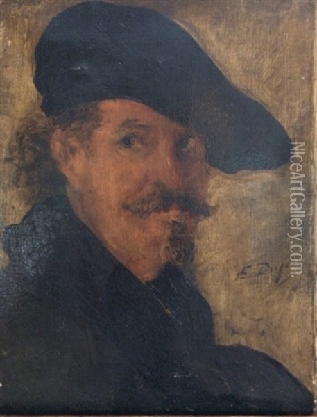 Autoportrait Oil Painting - Edouard-Jacques Dufeu