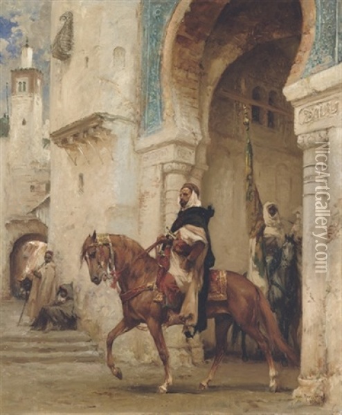 Horseman Leaving A Palace Oil Painting - Henri Emilien Rousseau