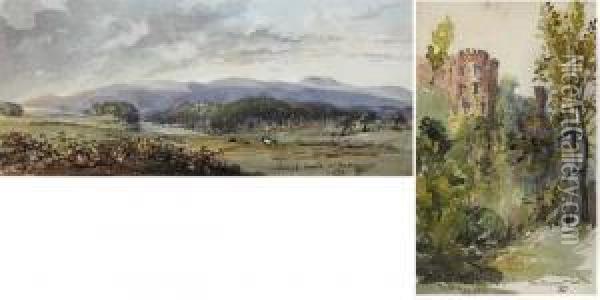 Four Views Of Buttevant, County Cork Oil Painting - John Sobieski Stolberg Stuart