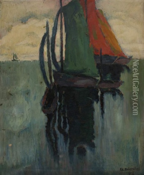 Paar Segelschiffe Oil Painting - Eduard Dollerschell