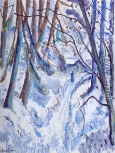 Promenade D'hiver Oil Painting - Andre Julien Prina