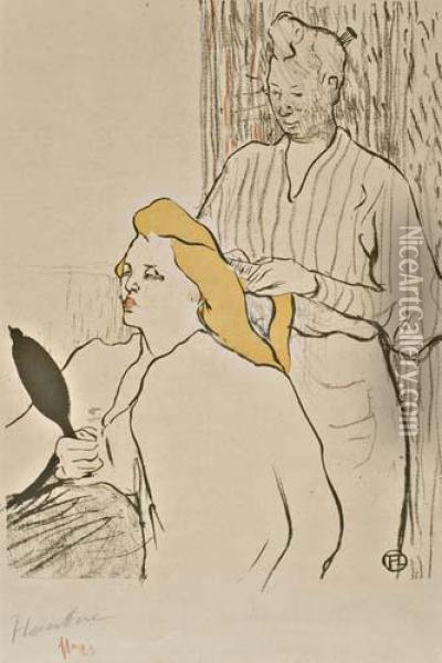 La Coiffure, Programme Du Theatre Libre Oil Painting - Henri De Toulouse-Lautrec