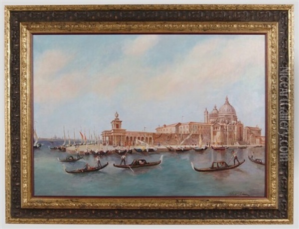 Venetian Scene Oil Painting - Edward Wilbur Dean Hamilton