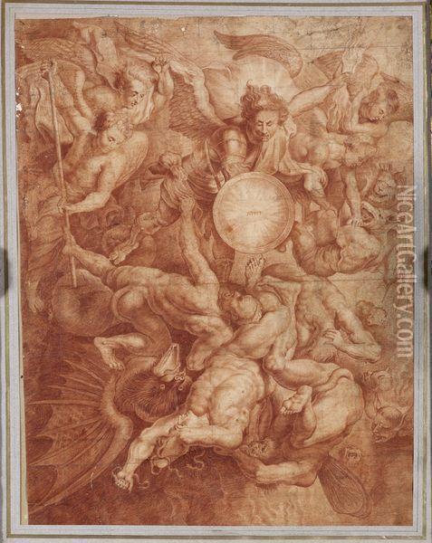 Saint Michel Et La Chute Des Anges Rebelles Oil Painting - Peter Paul Rubens