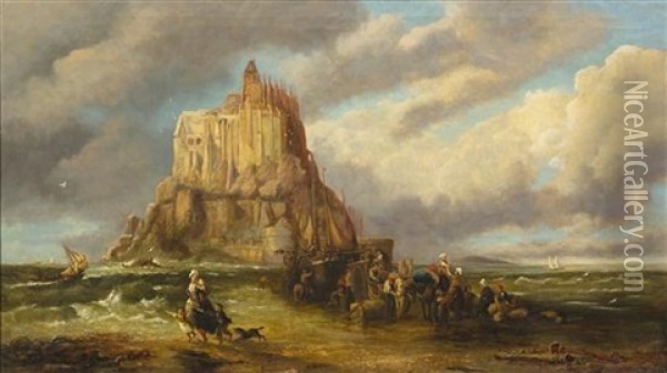 The Flight From Mont-saint-michel Oil Painting - John Callow