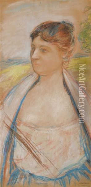 Portrait Einer Dame Oil Painting - Jean Francois Raffaelli