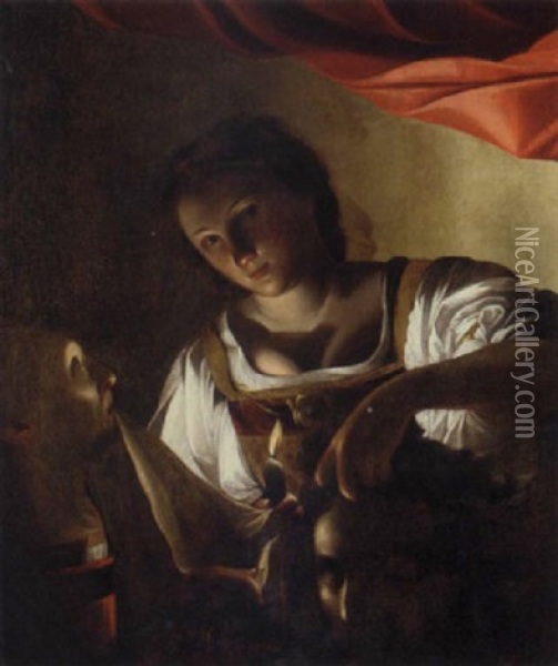 Judith With The Head Of Holofernes Oil Painting - Carlo Saraceni