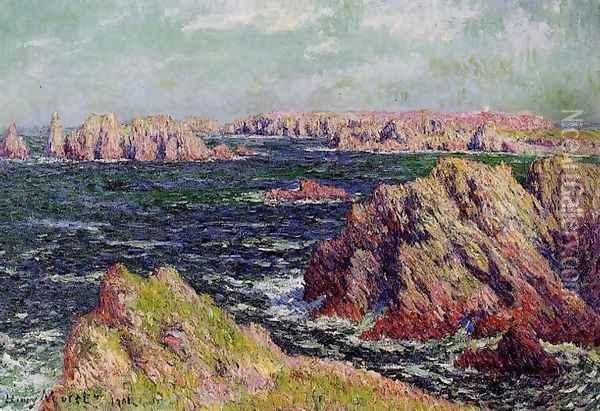 The Cliffs of Belle Ile Oil Painting - Henri Moret