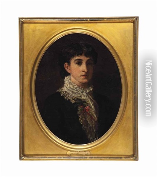 Portrait Of Genevieve Welling Oil Painting - Frank Duveneck