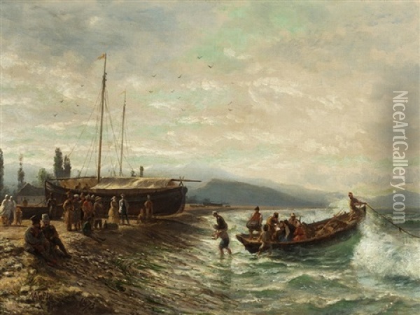 Approaching The Crimean Coast Oil Painting - Lev Felixovich Lagorio