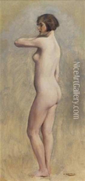 Desnudo 1910 Oil Painting - Ramon Casas