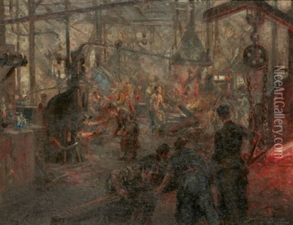 La Revolution Industrielle Oil Painting - Gustave Adolphe Grau