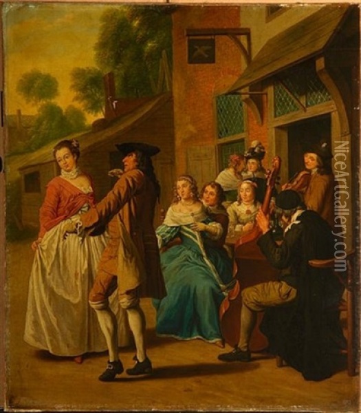 The Concert Oil Painting - Jan Josef Horemans the Younger