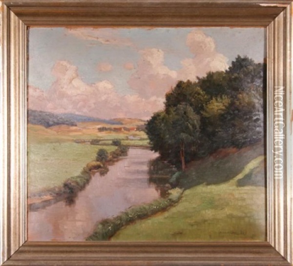 Wczesny Ranek Nad Rzeka Oil Painting - Franz Xaver Frankl