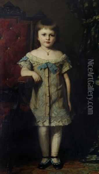 Ritratto Di Bambina Oil Painting - Natale Attanasio