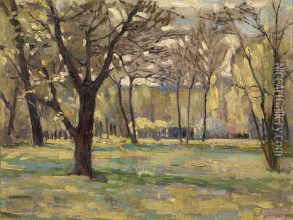 Landscape With Trees Oil Painting - Alexandre Altmann
