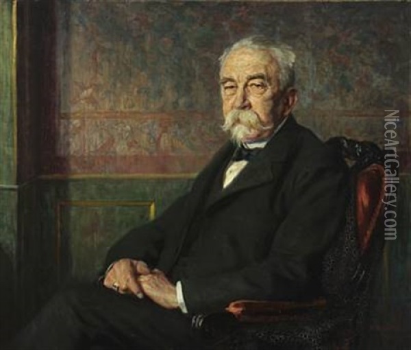 Portrait Of Eberhard Von Elbrecht Oil Painting - Carl Christian Ferdinand Wentorf