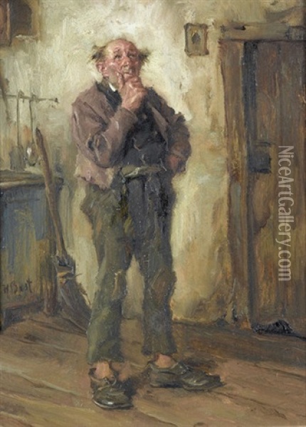 Bauer In Stube Oil Painting - Hans Best