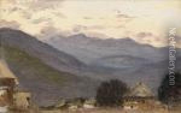 Mountain Settlement Oil Painting - Nikolai Nikanorovich Dubovsky