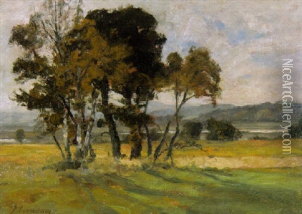 Weite Landschaft Im Thuringischen Oil Painting - Franz Horadam