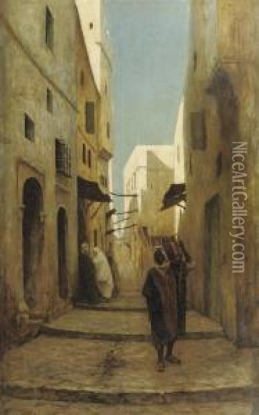 Street Scene In Tunisia Oil Painting - Philip Zilcken