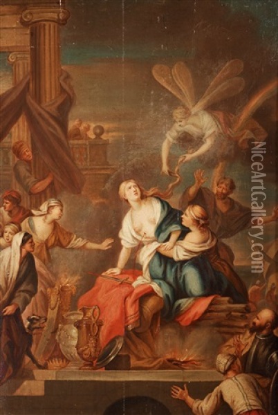 Mythological Scene With Queen Dido And Iris Oil Painting - Anton Raphael Mengs