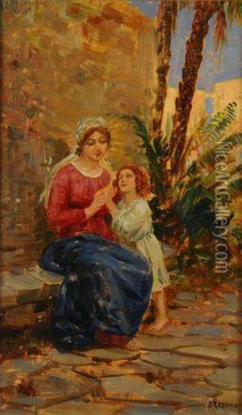 Donna Con Bambino Oil Painting - Giuseppe Grassis