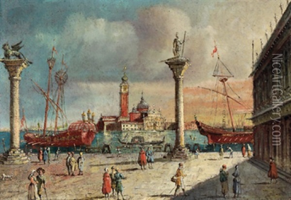 Venedig - Blick Auf San Giorgio Maggiore Oil Painting - Carlo Grubas