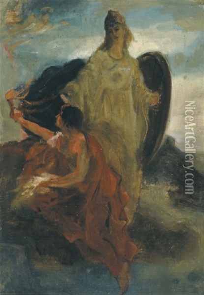 Scene Mythologique Avec Minerve Oil Painting - James Ensor