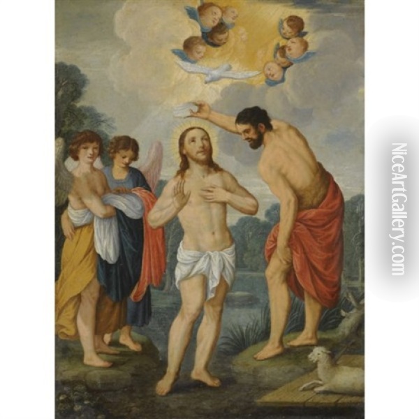 The Baptism Of Christ Oil Painting - Johann (Hans) Konig